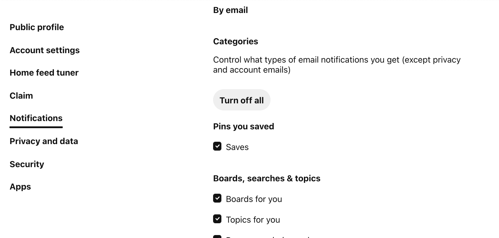 pinterest emails